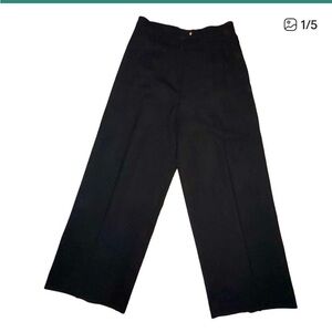 Vintage Roger Sakoun Paris Black Wool Wide Leg Pants Sz 30 x 27